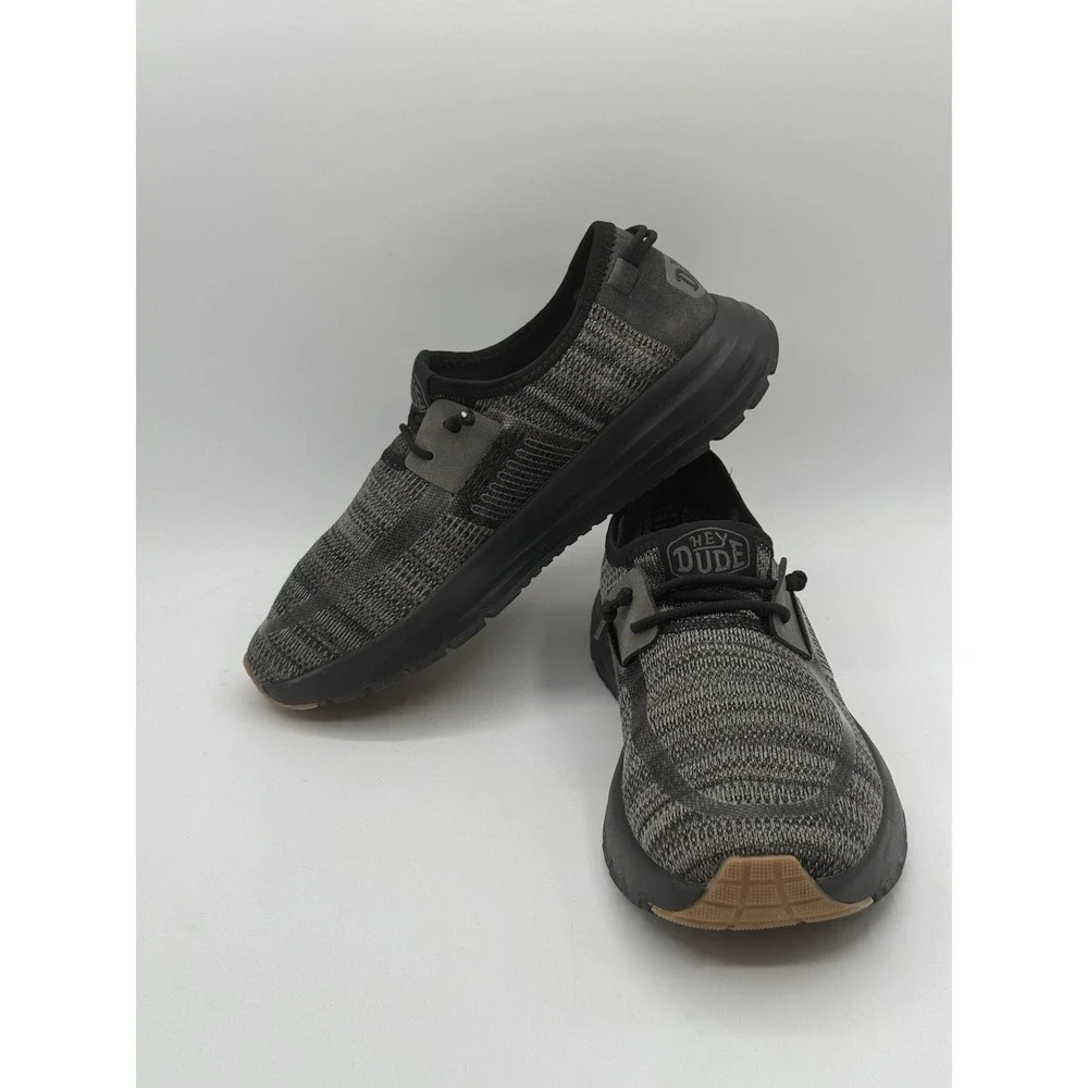 HEY DUDE Sirocco Neutrals Black Night Slip-On Sneaker Shoe Sz M8 Pre-owned